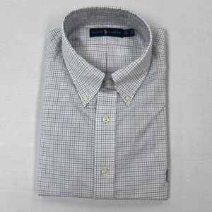 *New* Ralph Lauren Men's White Blue Plaid Cotton NWT Dress Shirt 17 34/35 - Picture 1 of 5