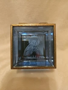 Glass Ave Maria Rosary Mirror Base Trinket Box 3" x 2.5" - Picture 1 of 11