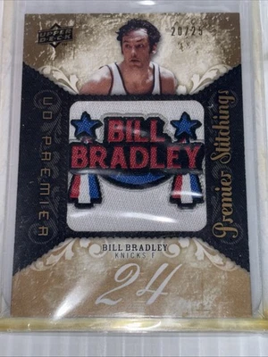 2008 UD Premier Stitchings Bill Bradley Logo Patch /25 New York Knicks - Image 1 of 3