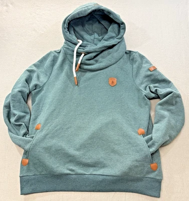 Wanakome Hoodie Womens 3XL Teal Asymmetrical Pullover Cowl Neck Sweater Preppy - Image 1 of 4