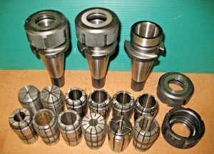 NMTB40 QUICK CHANGE TOOL HOLDERS 3 PCS TECHNARA  12PCS 3/16 -1"  TG-100 COLLETS - Picture 1 of 5