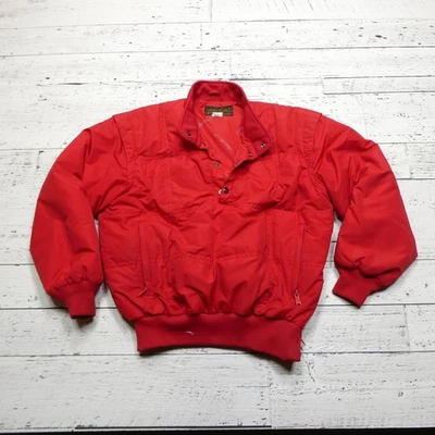 Chaqueta Eddie Bauer De Colección Para Mujer M Plumón de Ganso Rojo Hecha en EE. UU. Nylon Puffer Años 80 Foto 1 de 4