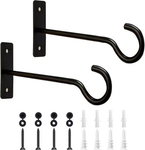 6 Inch Ceiling Hooks for Hanging Plant, Hanger Indoor 6Inch 2Pack, Black - Picture 1 of 8