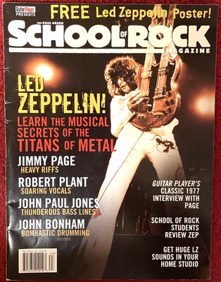 Led Zeppelin School of Rock Magazine Center Fold Poster  Collectible Issue  2006 Foto 1 de 4