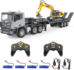 RC Semi Truck & Excavator Toy Set, 2.4Ghz Remote Control Semi Truck Toys, 1:24 R - Picture 1 of 7