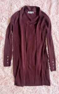 RD STYLE Long Sleeve Maroon Open Front Cardigan Sweater Women’s L Never Worn - Picture 1 of 6
