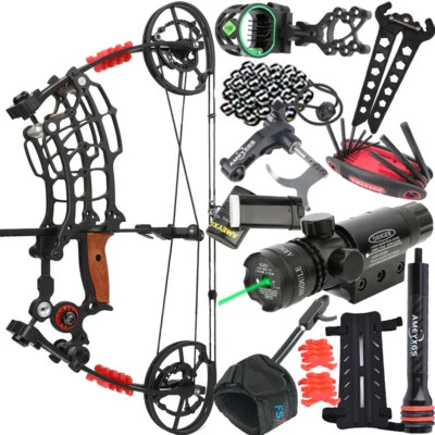 Compound Bow Short Axis Dual-Use Steel Ball Arrow 30-50lbs Archery Hunting RH LH - Image 1 of 4