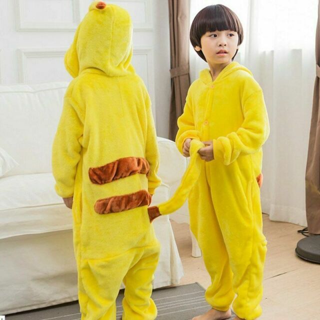 Fantasia Pikachu Pokemon Bebê Unisex Com Capuz