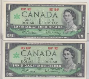 Canada 1867 1967 $1 Centennial Commemorative Issue P#84a UNC - Picture 1 of 2