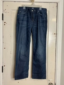 Jeans bootcut 7 Seven For All Mankind vita alta slim lavaggio scuro uomo taglia 30 - Foto 1 di 9