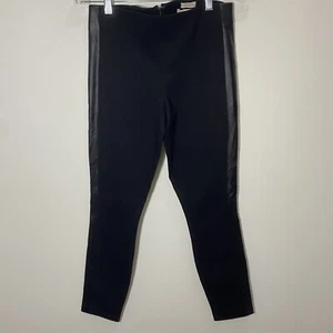 J Crew Factory The Gigi Pant size 2 Black Faux Leather sides - Picture 1 of 6