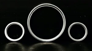 1957 CHEVY CAR 3 GAUGE DASH INSERT 5" SPEEDO BILLET ALUMINUM PLOISHED - Picture 1 of 3