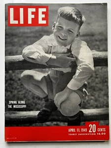 VTG Life Magazine April 11 1949 Jack Vaughn Cov Photo, Mississippi NO LABEL! LIF - Picture 1 of 16