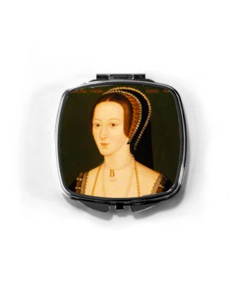 FLIGHTY PIECE Anne Boleyn Mirror - Tudor Compact Mirror - History Gift - Anne Boleyn Gift