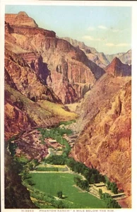 Phantom Ranch A Mile Below The Rim Grand Canyon AZ Fred Harvey Phostint Postcard - Picture 1 of 2