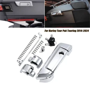 Chrome Pack Trunk Latches Key Hinges Fit For Harley Touring models 2104-2023 - Bild 1 von 8