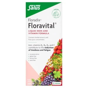 Floradix Floravital Liquid Iron and Vitamin Formula 250ml Liquid - Vegan - Picture 1 of 4