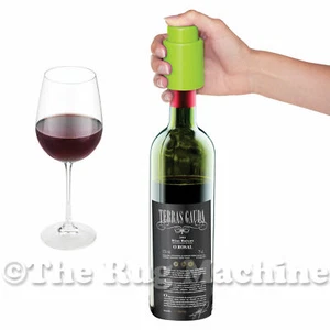 BREATHTAKING WINE STOPPER - GREEN - Keeps Wine Fresh! - Vacuum Patent Tech *NEW* - Picture 1 of 6