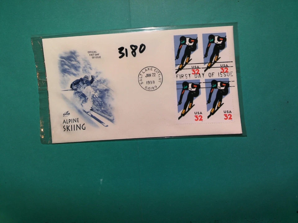 U. S.Stamp FDC- 3180 -Alpine Skiing  -  ArtCraft cachet- comb. shipping - Image 1 of 1