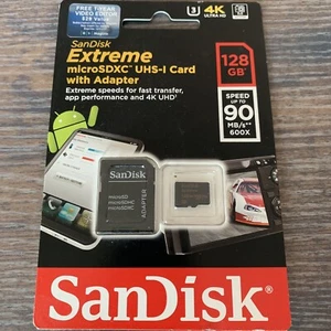 Carte MicroSDXC UHS-I Sandisk Extreme 128Gb - Zdjęcie 1 z 1