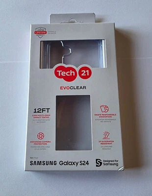 NEW Original Tech21 EVO CLEAR Case for Samsung Galaxy S24 in Retail Packaging - Image 1 of 4
