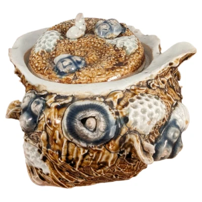 Antique Japanese Hirado Porcelain Lidded Bowl Sculpted Sea Shells Coral Japan Foto 1 de 4