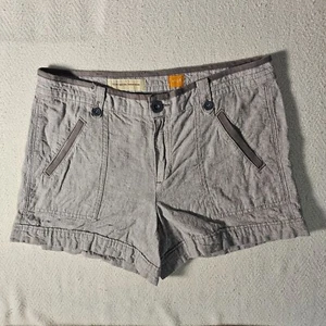Pilcro and the Letterpress Size 8 Linen Shorts Gray Pinstripe Anthropologie - Picture 1 of 9