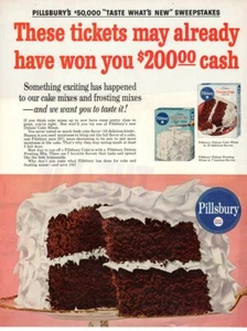 Vintage advertising print FOOD Pillsbury's Taste What's New Sweepstake Cash cake - Picture 1 of 1