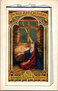 Página de 1923 Arte Sacro Calendario Belén Postal Vintage C21 - Imagen 1 de 2