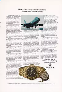 ROLEX GMT-Master Boeing 747 Pan Am Pilot Original 1972 Vintage Print Ad!! - Picture 1 of 1