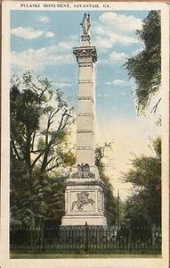 Postal Monumento Savannah Georgia Casimir Pulaski c1920 - Imagen 1 de 6