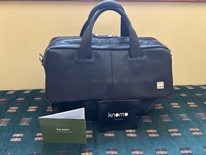 Knomo London Professional Laptop/Business Case - Black Leather - 17”x 13" - Afbeelding 1 van 11
