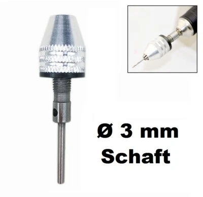 Bohrfutter Spannzange Ø 0,3 - 3,2 mm Spannfutter Dremel Proxxon Adapter Ø 3mm