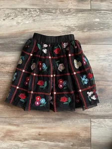 NWT Hanna Andersson Multicolored Floral Embroidered Pull-On Skirt Size 3T - Picture 1 of 4