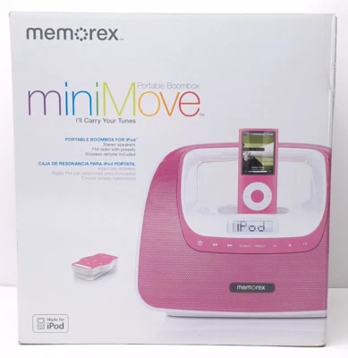 Boombox Portátil Memorex MiniMove Rosa NUEVO Foto 1 de 4