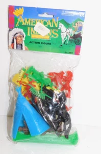 Wild West Cowboy and Indian PLAY SET Small Plastic Figures Wild West SEALED MIP - Picture 1 of 4
