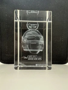 Formula 1 3D Hologram Laser Etched Crystal Glass Cube Circuit Of The Americas - Picture 1 of 6