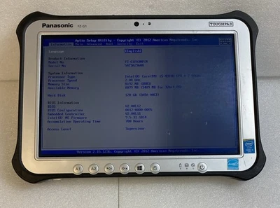 Panasonic Toughpad FZ-G1 10.1" i5-4310U@2.0Ghz 8GB RAM 128GB SSD(Power to bios) - Image 1 of 4