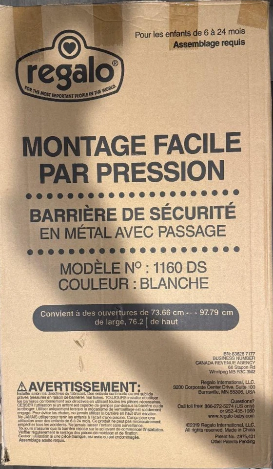Puerta de seguridad para bebé Regalo 1160 Easy Fit - blanca Foto 1 de 1
