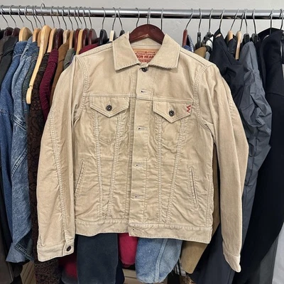 铁心灯芯绒夹克 W38 卡其色 3 型卡车司机 IHJ-69 日本制造 — 第 1/4 张图片