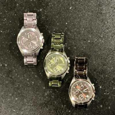  Fossil ES-2914 Womens Decker Boyfriend Brown, Green, Purple Watch -Works Great! - image 1 of 4