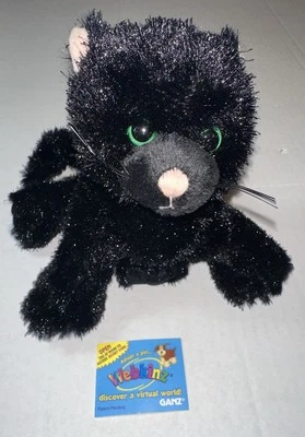 Ganz Webkinz Black Cat 8" Stuffed Animal Plush Toy HM135, Tag No Code, Kitten - Image 1 of 4