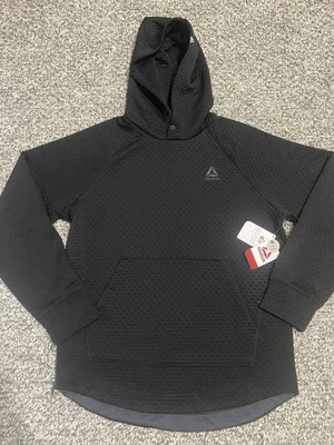 Sudadera con capucha tejida texturizada 3D Reebok para hombre - negra - mediana - Kangaroo Jkt - ¡Nueva con etiquetas! Foto 1 de 4