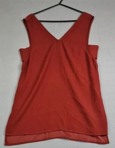 New Look Women's Size 10 Chiffon Top Dark Orange - Picture 1 of 4
