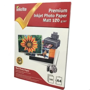 Inkrite Matte A4 Inkjet Photo Paper 120gsm - 100 Sheets - Afbeelding 1 van 4