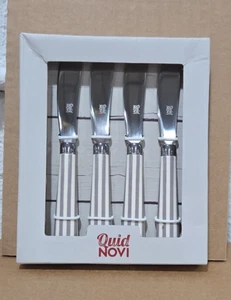 Buttermesser Set - 4 Stück Käsestreuer grau & weiß Streifen Griffe Quid Novi - Bild 1 von 2