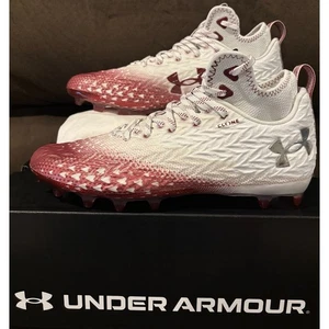 Under Armour Spotlight Clone 3.0 MC Football Cleats Mens Size 10.5 White/Red NIB - Picture 1 of 3