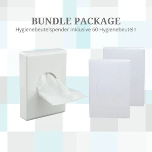 Hygienebeutel Set | Spender mit 60 Hygienebeuteln im Bundle | Kunstoff in weiß - Bild 1 von 7