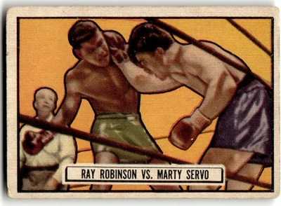 1951 Topps Ringside #34 Ray Robinson vs. Marty Servo VG-VGEX (tape) NO RESERVE! - Image 1 of 2
