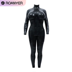 Roanyer Glossy Black H Cup Breast Forms Silicone Full Bodysuit for Halloween Cos - Picture 1 of 11